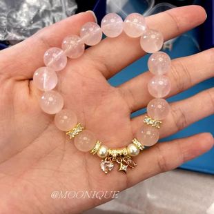 金粉世家~粉色串珠手链2025新款招桃花转运粉手链旺人缘净化磁场