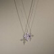 Vintage古着The Purple Cross女生项链紫色水钻十字架吊坠饰品新