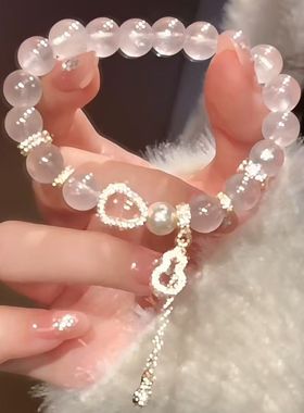 小红书爆款金粉世家粉串珠手链轻奢高级感小众手串甜美显富贵送礼