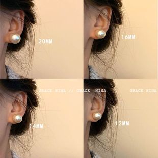 Mona博主同款棉花珠耳钉女蚊香盘耳夹无耳洞气质网红耳环新款耳饰