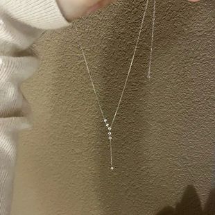 极简项链女轻奢小众ins气质高级感Y字吊坠流苏锁骨链2025新款配饰
