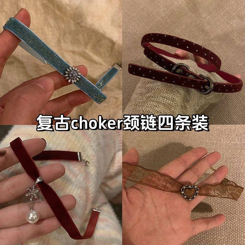 复古绒布温柔choker颈链女秋冬气质小众设计感百搭项圈项链脖颈带,饰品/流行首饰/时尚饰品新,项链,淘宝优惠券,粉丝福利购,淘宝优惠卷