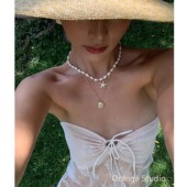 复古夏日度假风海星贝壳海螺项链小众ins多层叠戴锁骨链辣妹颈链