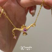 「神愿之力」金色阿拉丁神灯项链创意小众高颜值宫廷风锁骨链