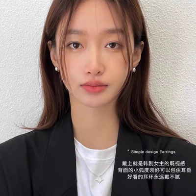 豆豆耳环网红ins金属风2023年新款潮百搭耳饰女