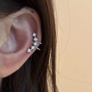 小众高级感爆闪锆石耳夹无耳洞女冷淡风耳廓耳骨夹新款2025新款女