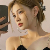 欧美夸张圆圈大气素圈耳环ins冷淡风百搭耳圈港风甜酷辣妹耳饰