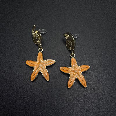 Vintage古著设计感古早风独特设计Ocean Series小众海星耳饰