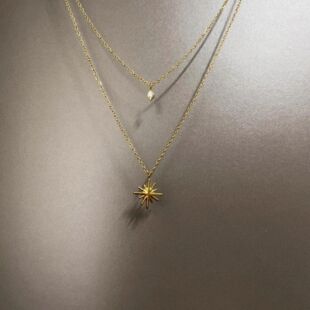 Vintage古着 Six-pointed zircon项链