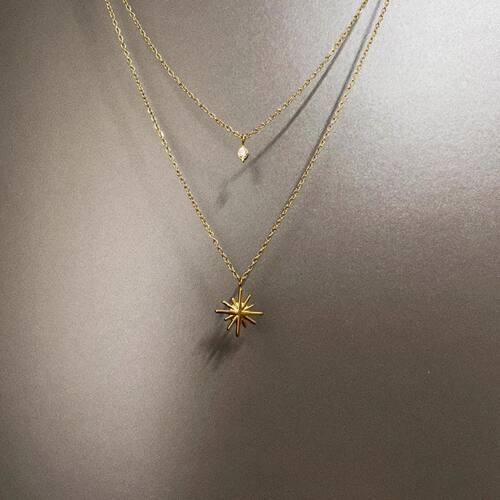 Vintage古着 Six-pointed zircon项链