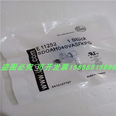 M12四芯弯头黑色插头E11252可接线插孔SDOAH040VASFKPG全新