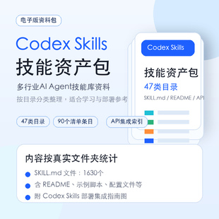 Codex Skills技能资产包电子版资料AI Agent工作流技能库部署参考