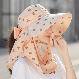 遮阳帽女防晒防紫外线遮脸全脸太阳帽子面罩夏季下地农村干活凉帽