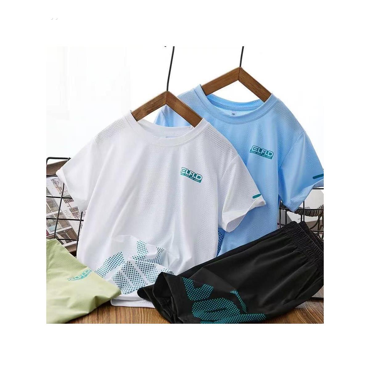 速干透气男童夏装套装2025新款儿童运动夏季童装薄款冰丝短袖短裤