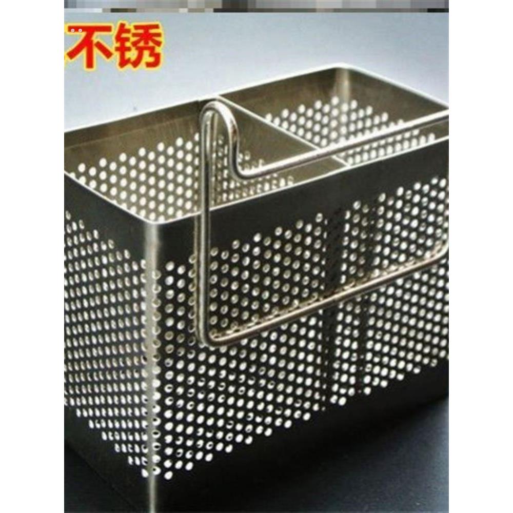 筷子筒加厚不锈钢沥水筷子篓台面厨房餐具勺子收纳盒架壁挂免打孔