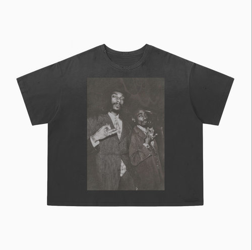 VINTAGEBLE[2PAC&SNOOPDOGG]单缝线美式水洗印花Vintage短袖