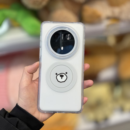 BEDOS原创设计小熊磨砂Imd磁吸透明手机壳mini角套脾壳防摔简约华为mate80pro手机壳华为mate60pro/mate70pro