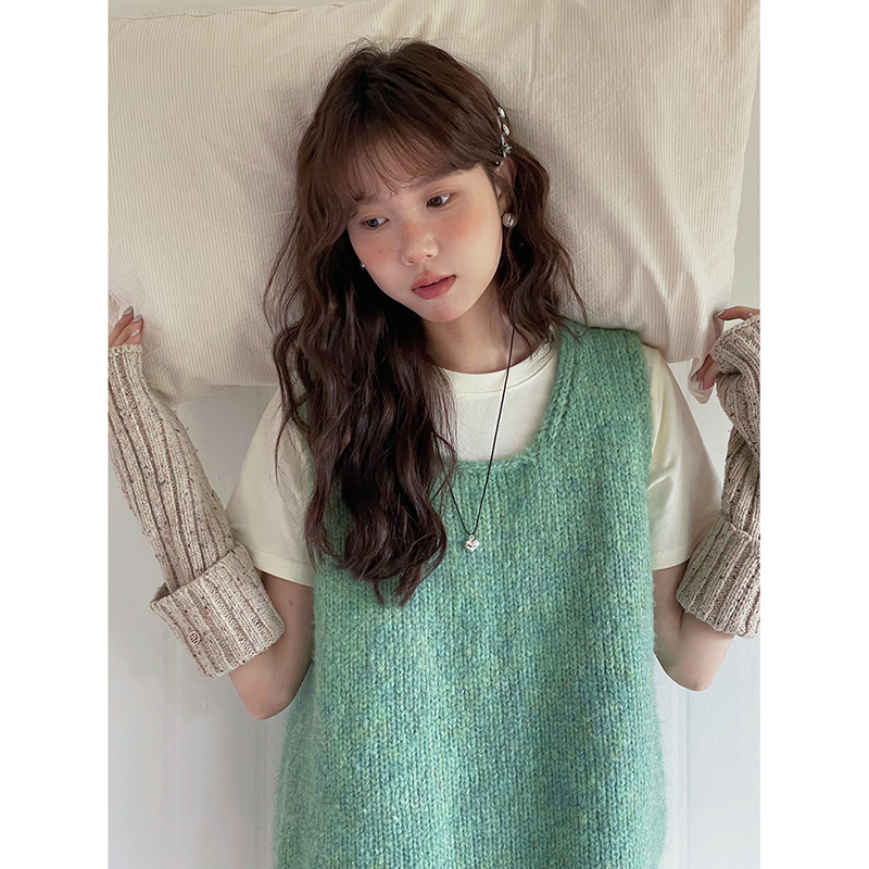 【秋季叠穿 软糯4色】2025韩系通勤针织马甲背心慵懒风上衣J705B