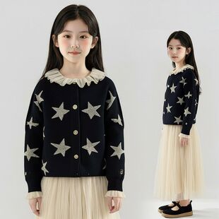 女童毛衣加厚儿童针织衫冬装2026新款女孩超好看洋气百搭时髦开衫