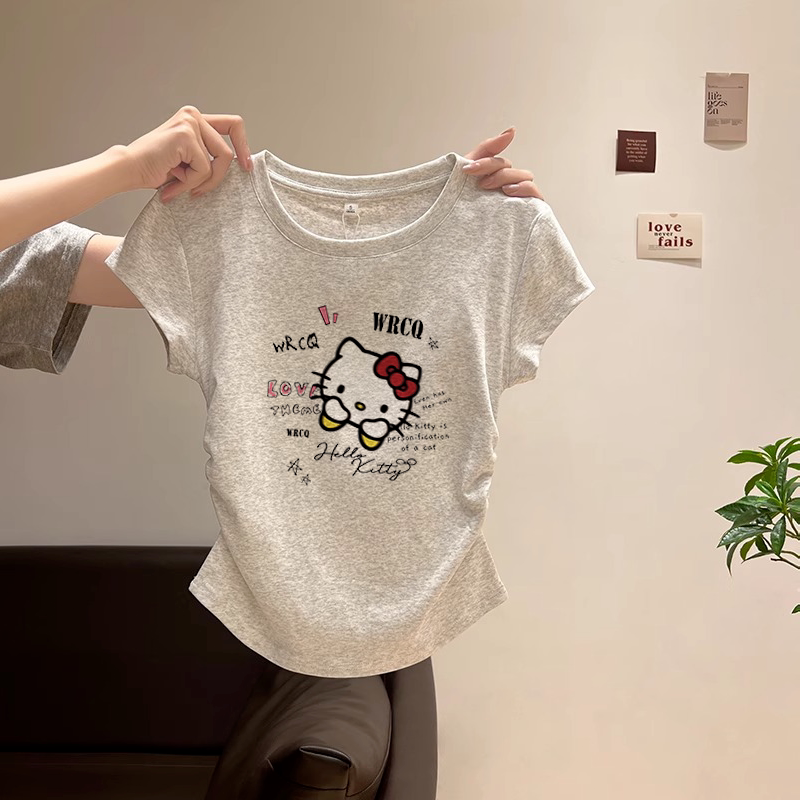 女童可爱小猫短袖t恤上衣