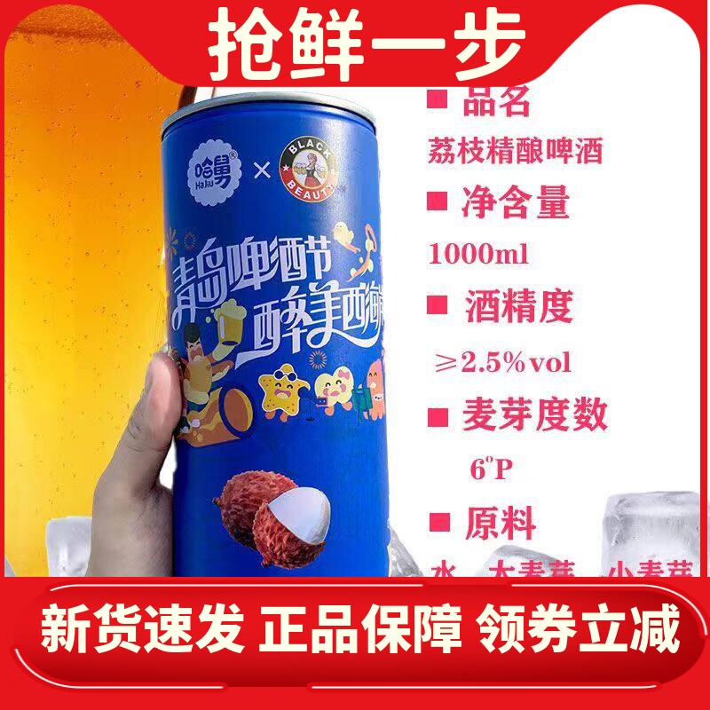 买1送1黑美人哈舅精酿啤酒果味白啤百香果玫瑰荔枝海盐啤酒大罐装