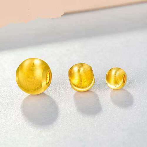 盛寅黄金水贝黄金足金999猫眼珠转运珠手链散珠小金珠DIY手工编绳