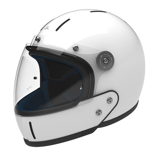 白色亮光VELDT碳纤维复古头盔