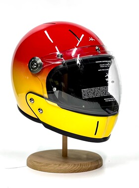 Sunset Gradient黄昏渐变VELDT碳纤维复古头盔3C认证电动摩托车盔