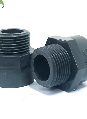 【厂家直销】深灰色管道配件 DN15/20/25/32/40塑料UPVC外丝接头