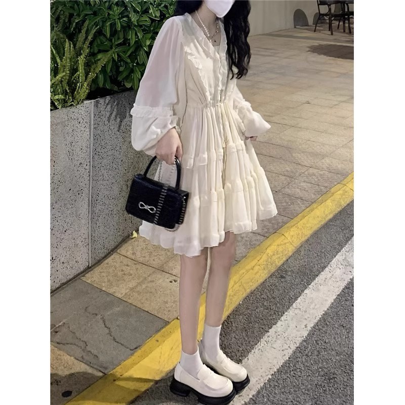 法式仙女绝美雪纺连衣裙女初春20