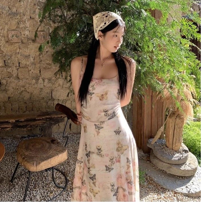 夏天新款修身显瘦中长款裙名媛纯图片