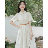 学院风收腰衬衫 连衣裙夏季 2025新款 女装 正式 场合面试裙子教师穿搭