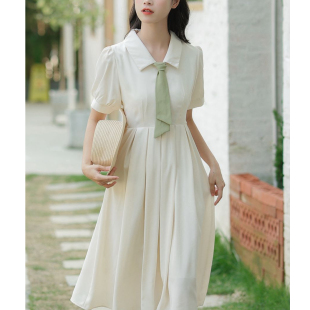 衬衫裙夏款教资教师穿搭面试连衣裙正式场合答辩裙子女夏天小清新