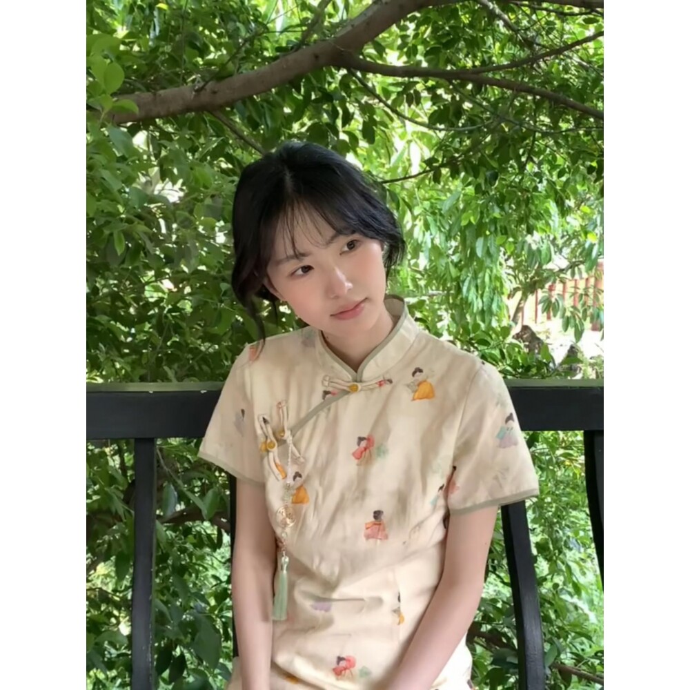 新中式改良旗袍新款少女感学生温