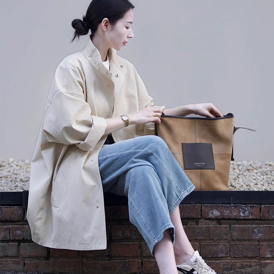 日系风衣2024春秋新款小个子高级