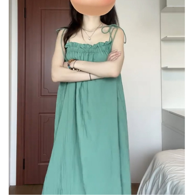 夏季新款甜美宽松显瘦设计感系带