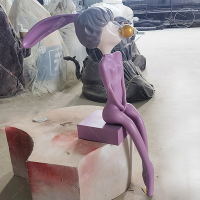 定制玻璃钢卡通公仔雕塑校幼儿园树脂纤维户外人物商业街美陈摆件