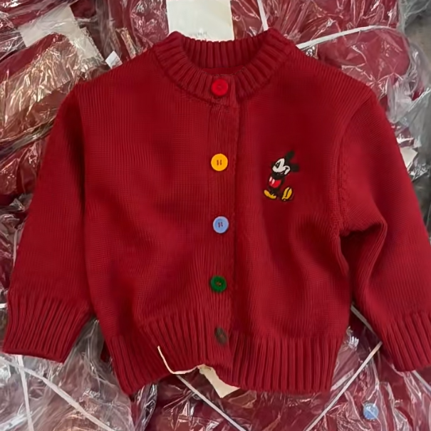 安哥拉红色儿童卡通米老鼠刺绣毛衣加厚开衫外套秋冬装保暖针织衫,童装/婴儿装/亲子装,毛衣/针织衫,淘宝优惠券,粉丝福利购,淘宝优惠卷