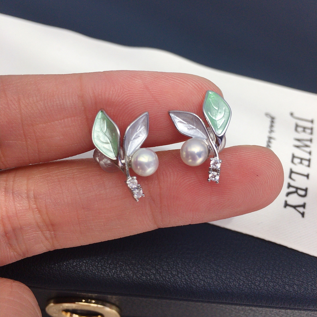 精工款繁花系列天然淡水珍珠耳钉女轻奢小众高级感珍珠耳环耳饰