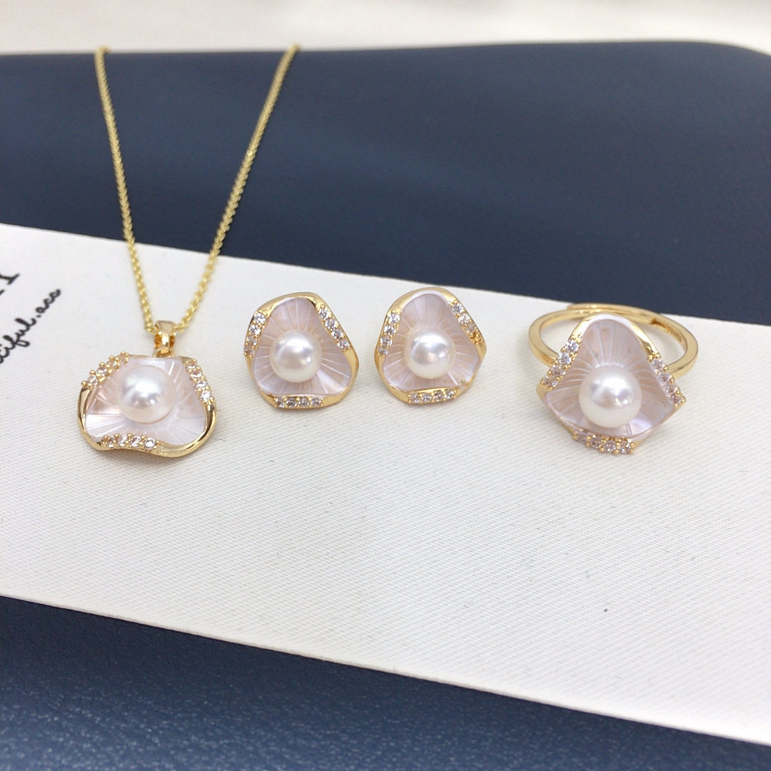 高亮天然淡水珍珠套装吊坠耳钉戒指烤漆不规则荷叶珍珠首饰银针,饰品/流行首饰/时尚饰品新,组合套装,淘宝优惠券,粉丝福利购,淘宝优惠卷