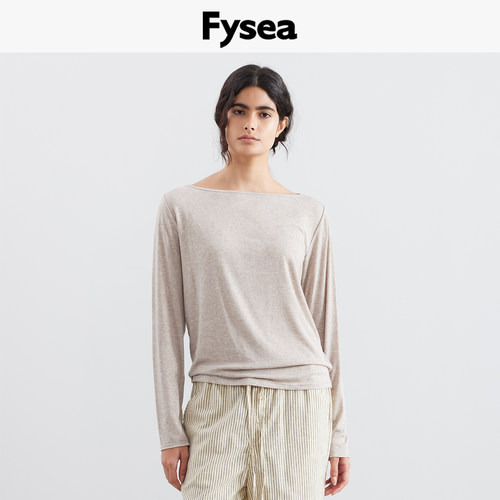 Fysea兰精天丝羊毛船领针织上衣