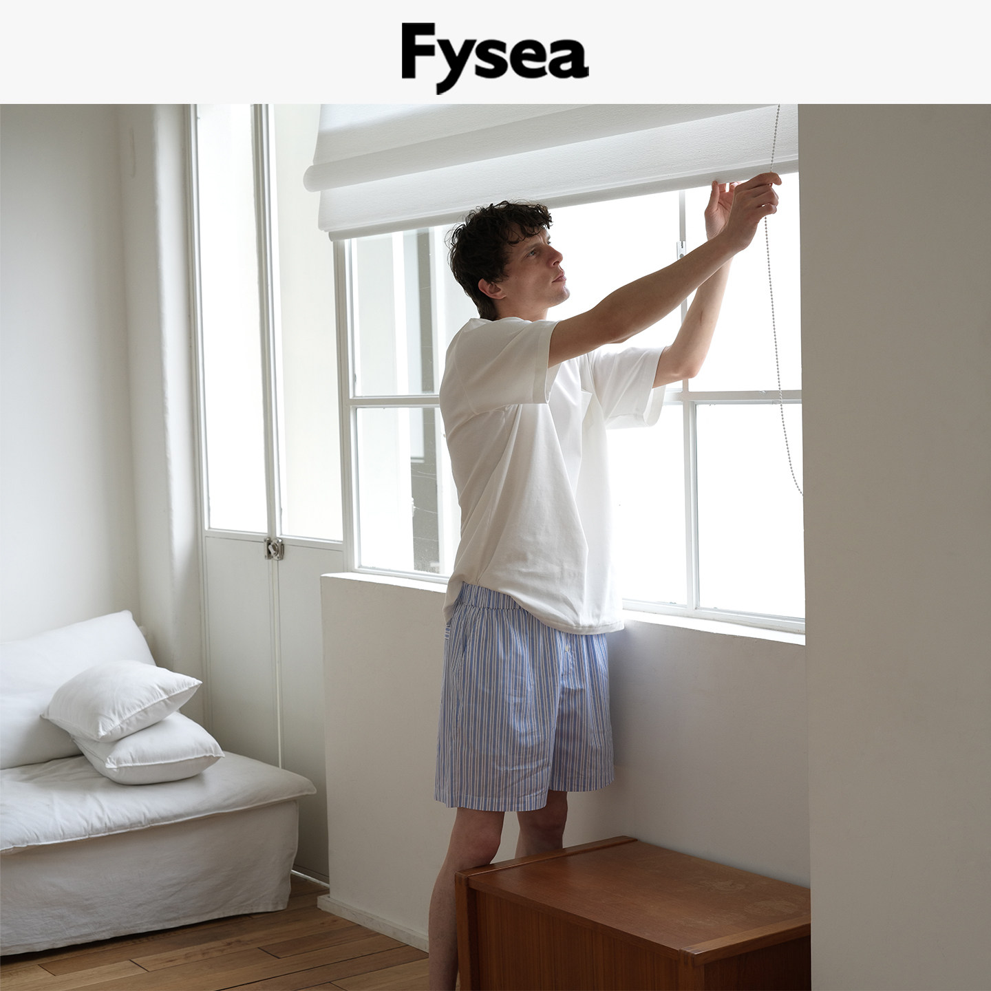 Fysea经典Boxer Short时髦长绒棉居家短裤夏纯棉睡裤男女款可外穿