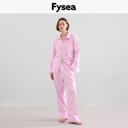 Fysea极地粉条纹外穿家居服套装