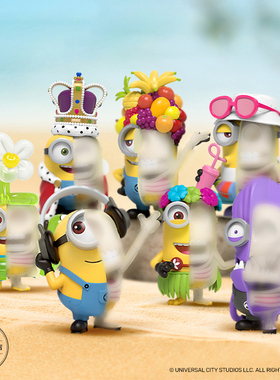 现货MightyJaxx小黄人Minions海滩度假版夏日海滩手办车载摆件