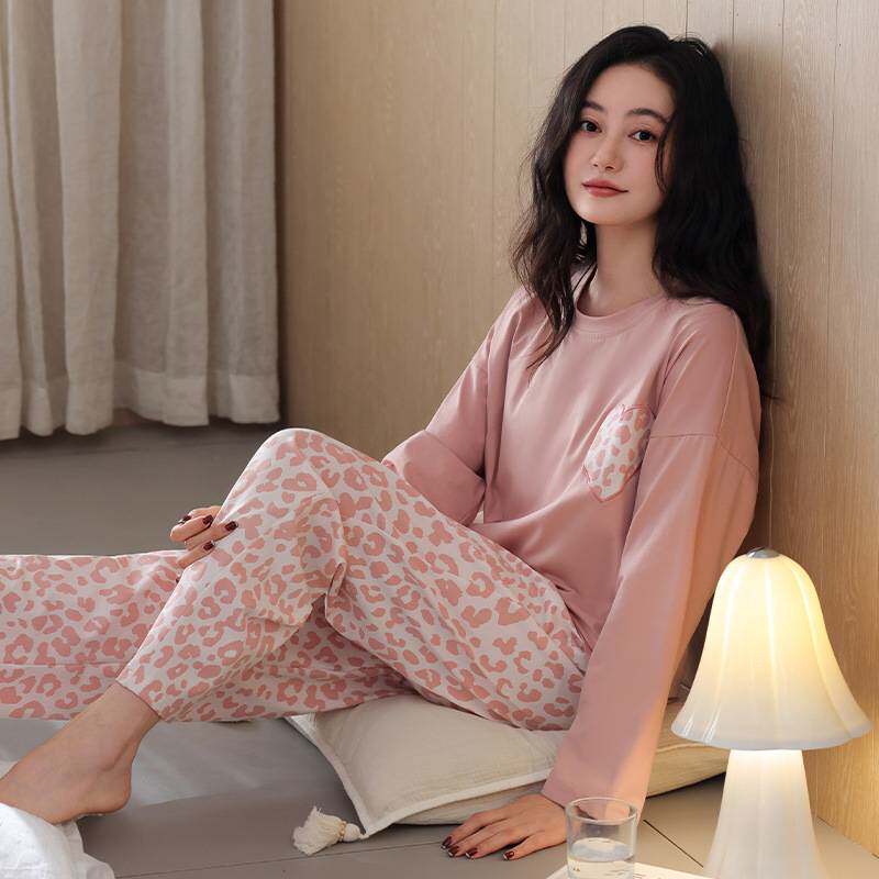 官方品牌睡衣女款2026年新款秋春季纯棉带胸垫可外穿女士春秋款长