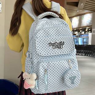 官方品牌新款高颜值波点双肩背包大容量韩系小学生书包女洋气学校