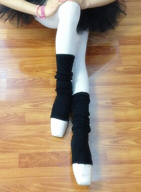 速发秋冬毛护腿舞蹈用套暖蕾袜品道具黑色短保芭高弹护脚套