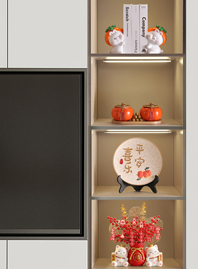 速发客厅家居电视鞋柜酒柜装饰品新中式柿迁如意玄关摆件乔居新柿