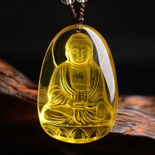 項鏈羊猴生肖本命年守護神墜 速發黃水晶大日如來菩薩本命佛男士