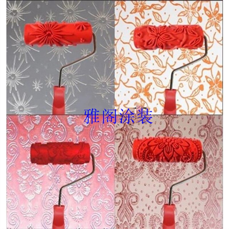 速发5寸具藻泥压花滚筒/肌理漆印花滚花/艺术涂料工矽壁纸漆压筒